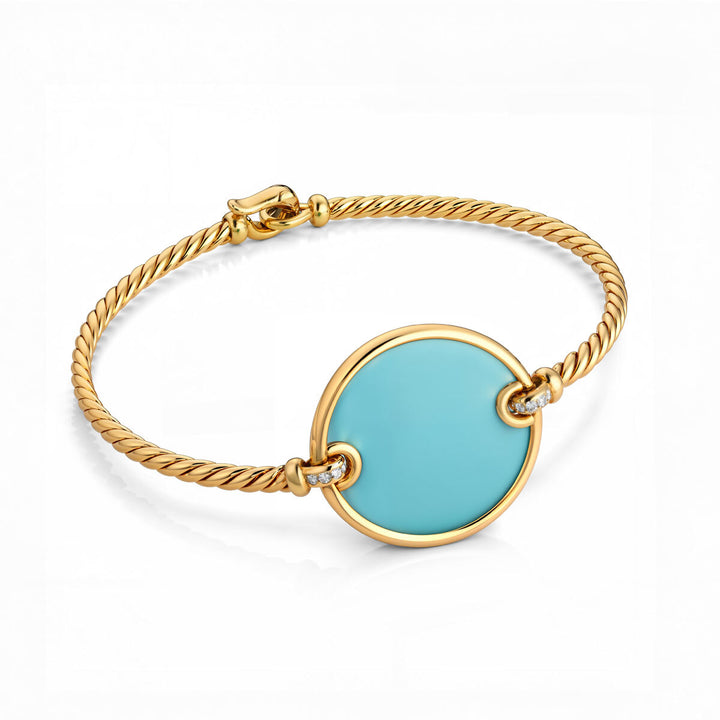 A. 18kt David Yurman Turquoise Bangle - Estate