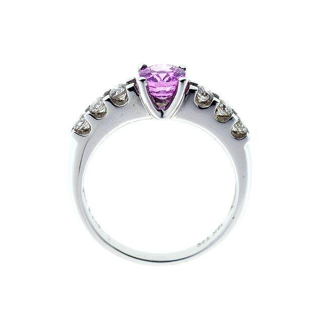 A. 18kt Pink Sapphire Diamond Ring