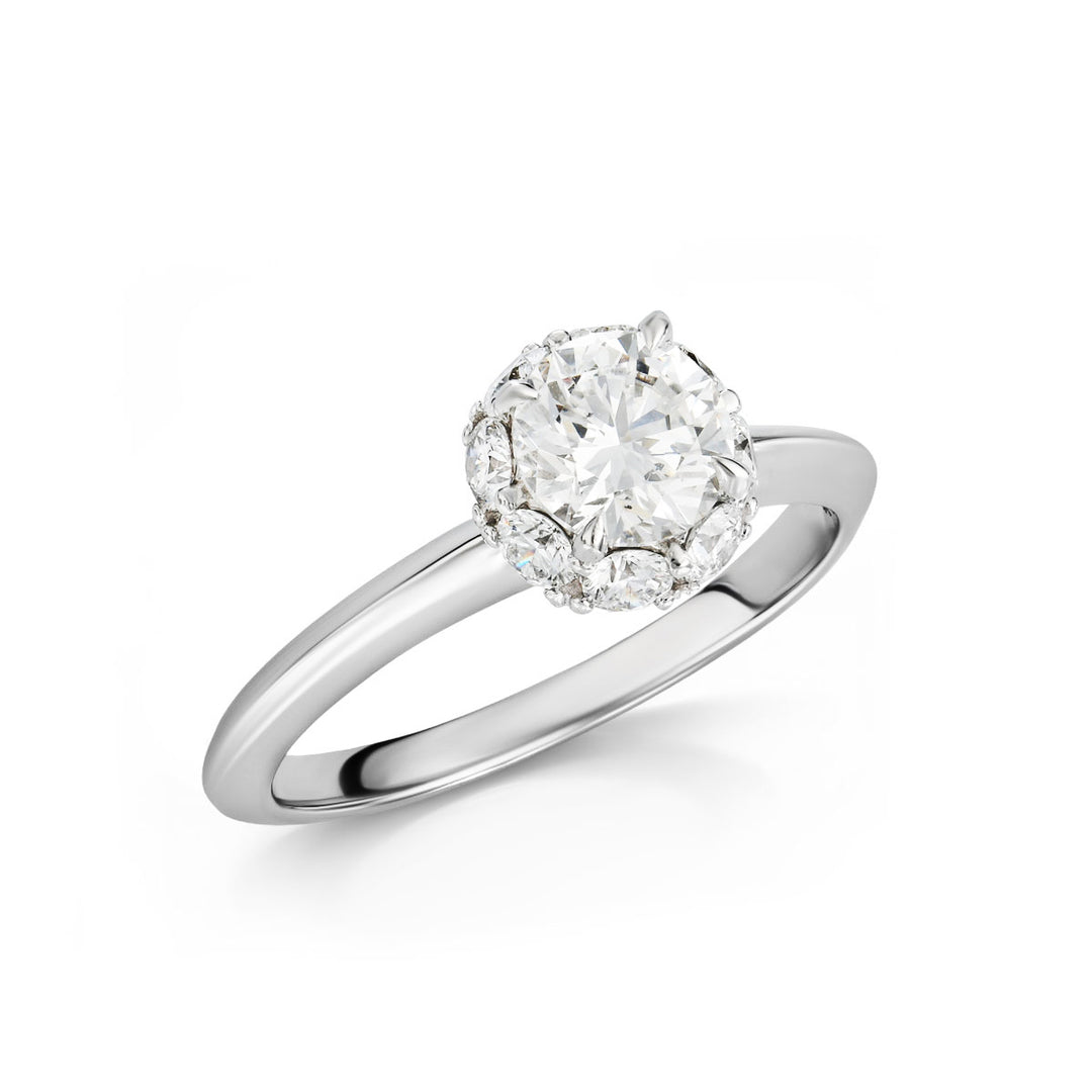 A. 18kt White Gold Maple Leaf Diamond Ring