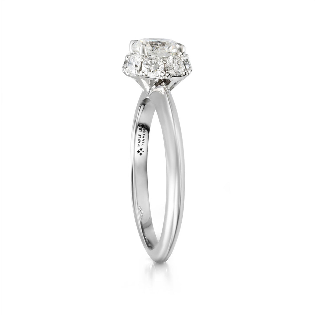 A. 18kt White Gold Maple Leaf Diamond Ring