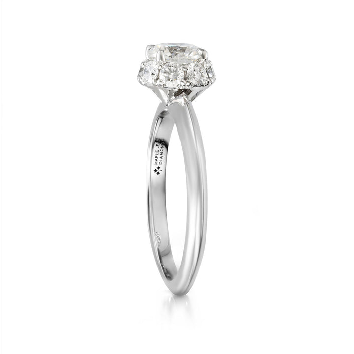 A. 18kt White Gold Maple Leaf Diamond Ring