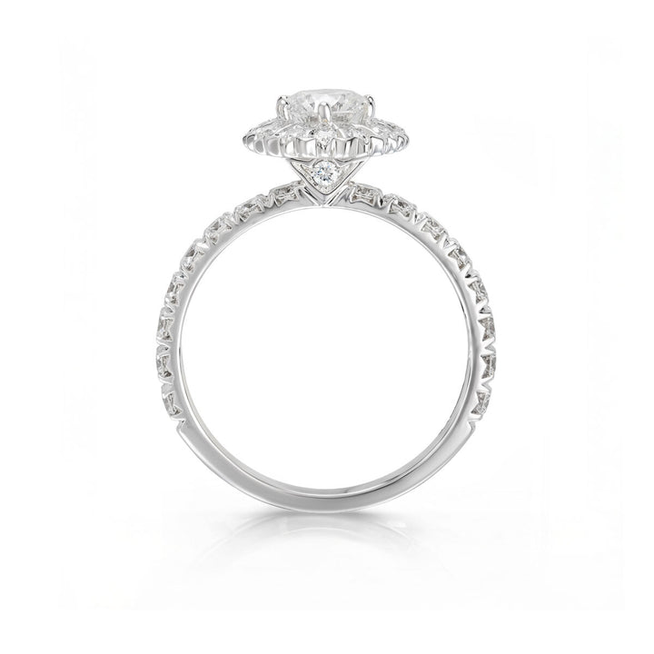 A. 18kt White Gold Maple Leaf Diamond Ring