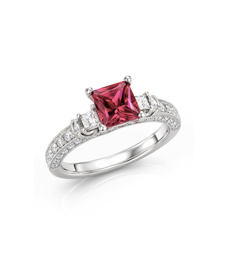 19kt White Gold Tourmaline and Diamond Ring