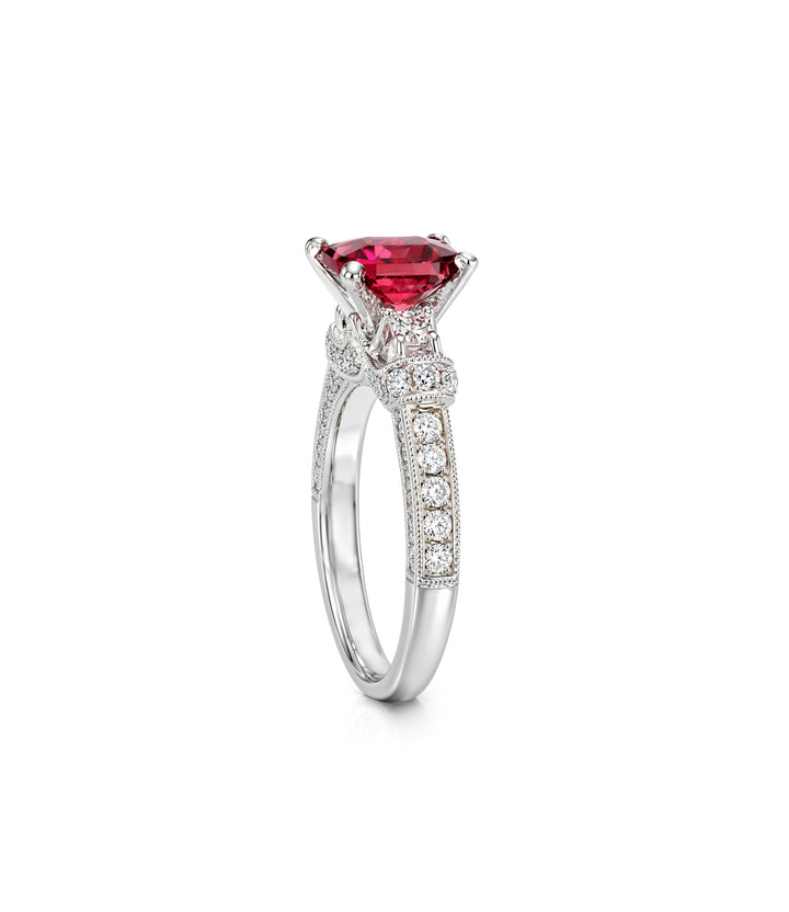 19kt White Gold Tourmaline and Diamond Ring