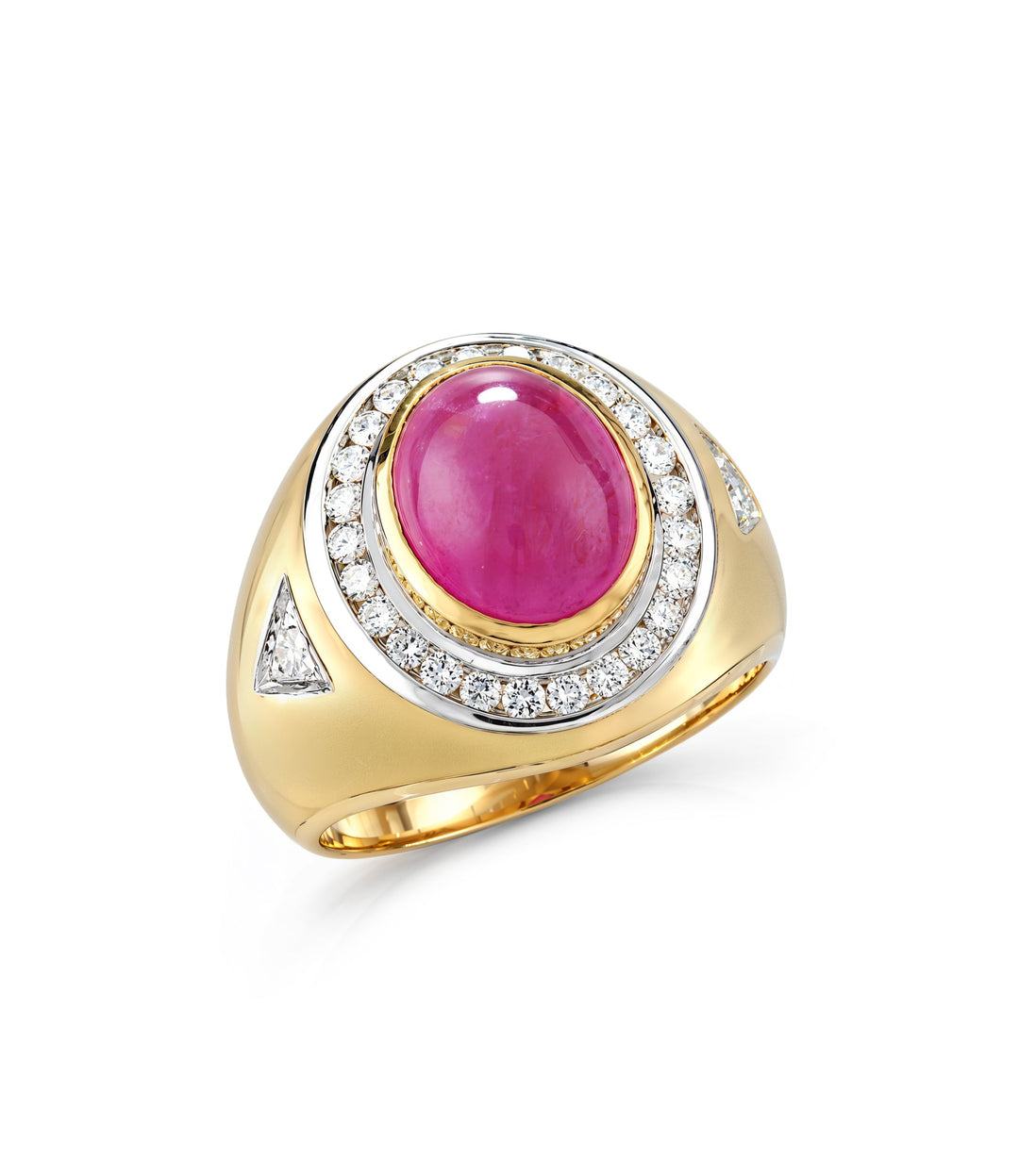22kt Estate Gentleman's Ruby and Diamond Ring