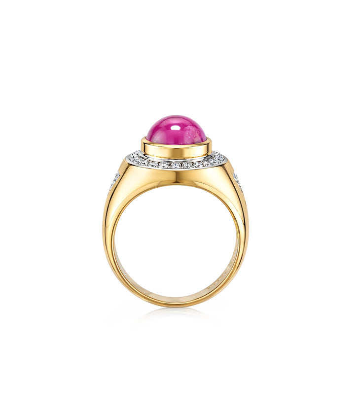 22kt Estate Gentleman's Ruby and Diamond Ring