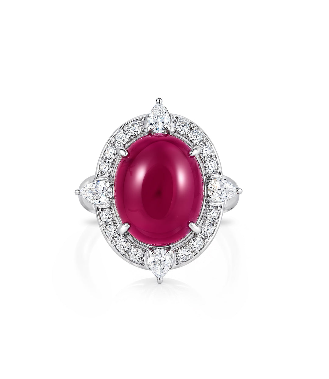 Platinum Ruby and Diamond Estate Ring