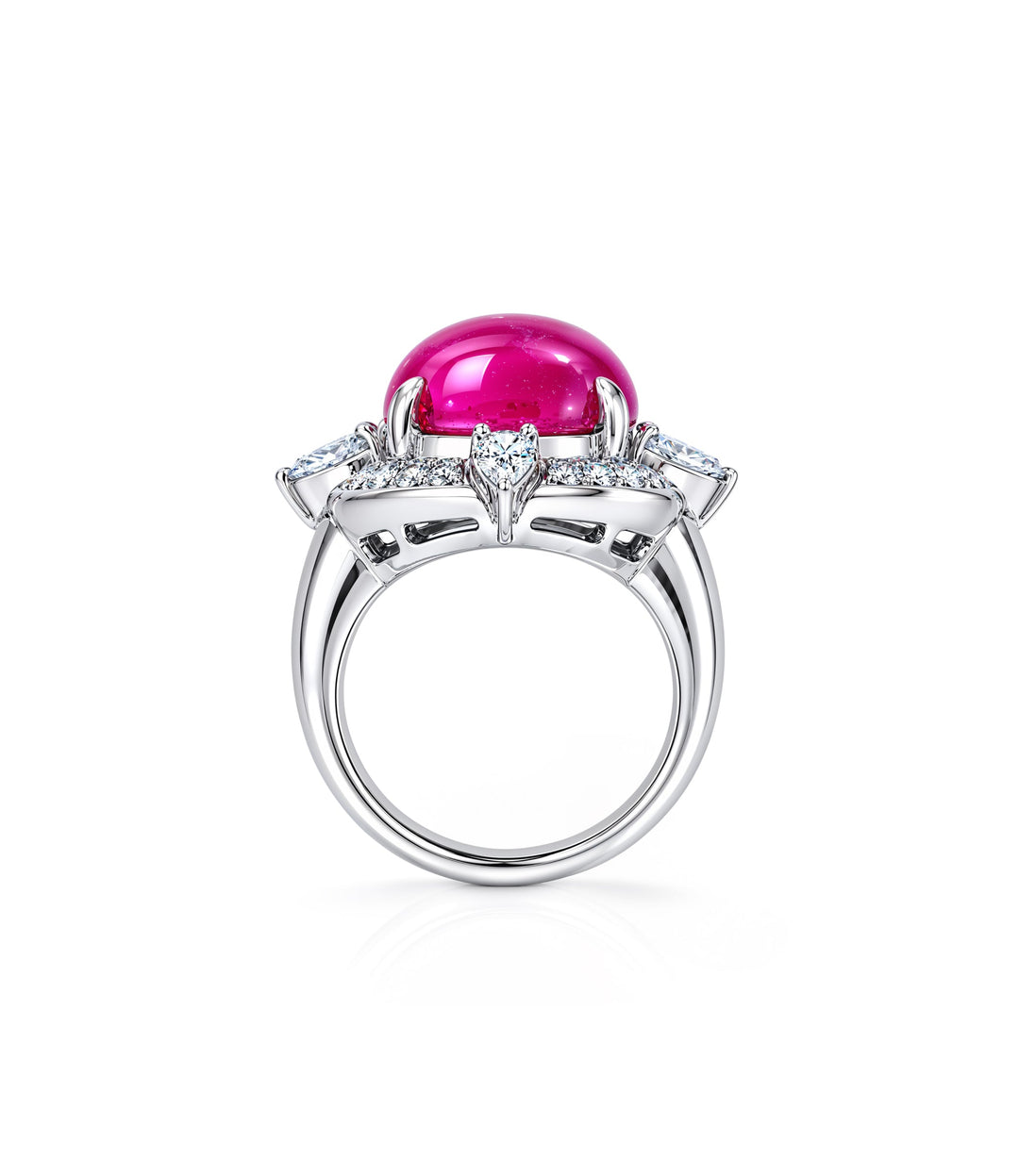 Platinum Ruby and Diamond Estate Ring