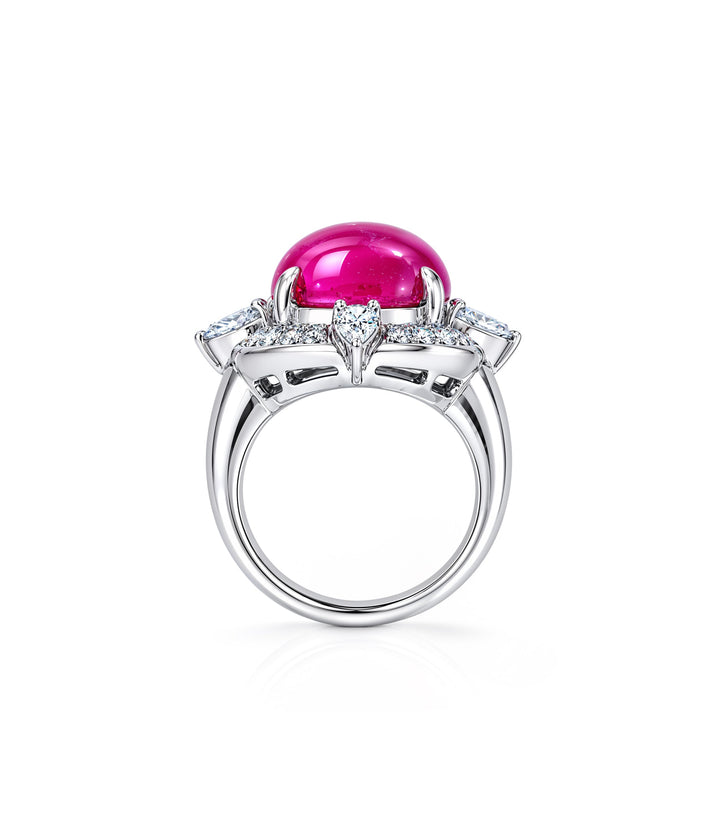 Platinum Ruby and Diamond Estate Ring