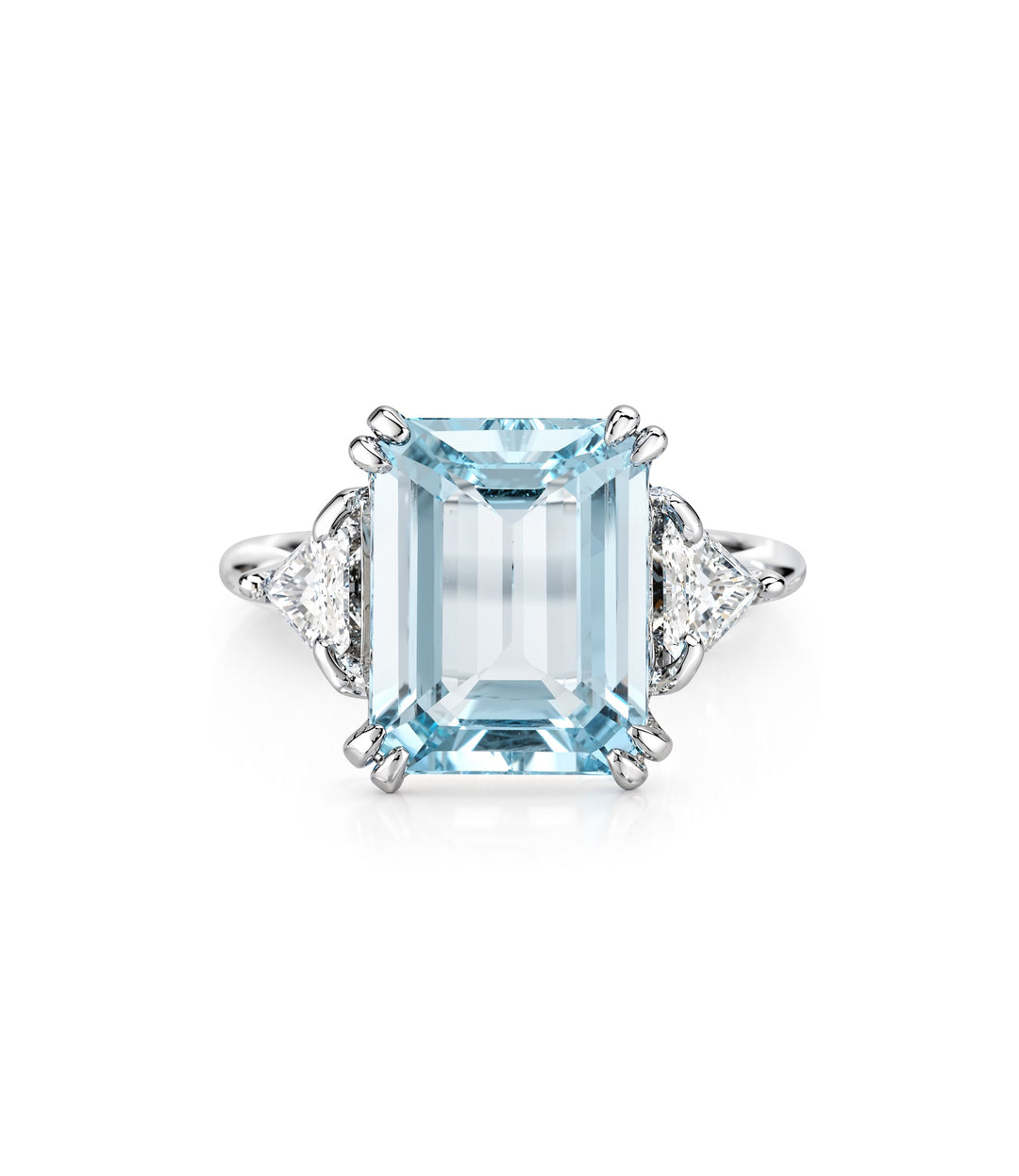 Estate Tiffany & Co. Platinum Aquamarine and Diamond Ring