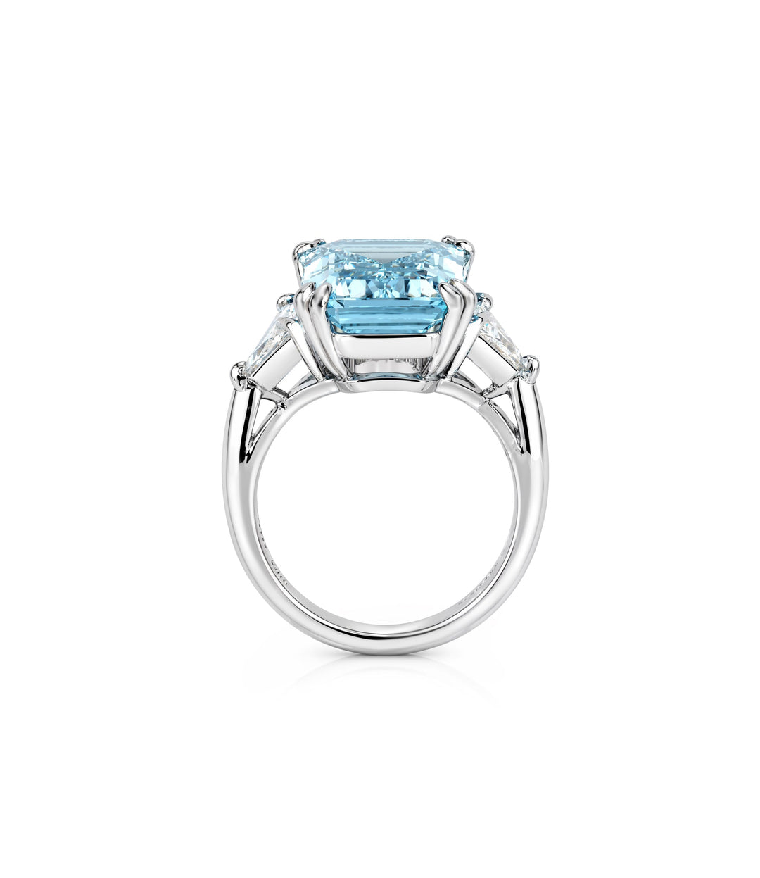 Estate Tiffany & Co. Platinum Aquamarine and Diamond Ring