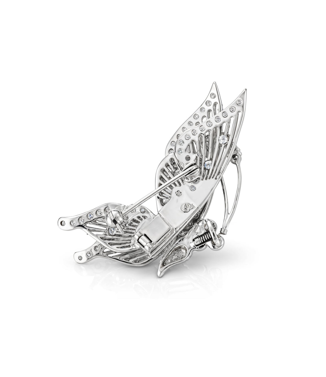 18kt Estate White Gold Butterfly Brooch