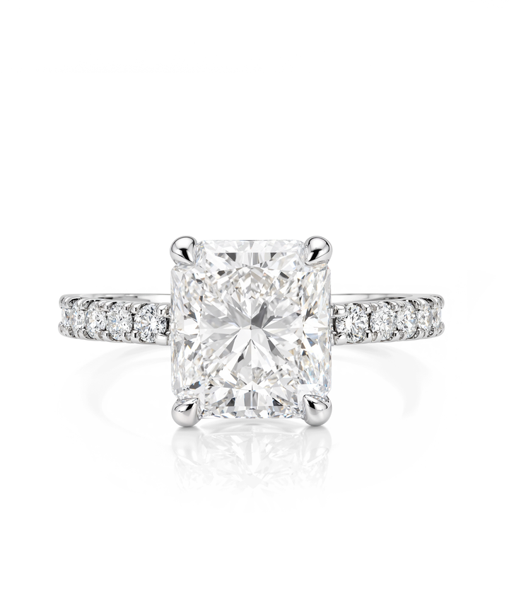 A. Estate Platinum Radiant Cut Diamond Ring