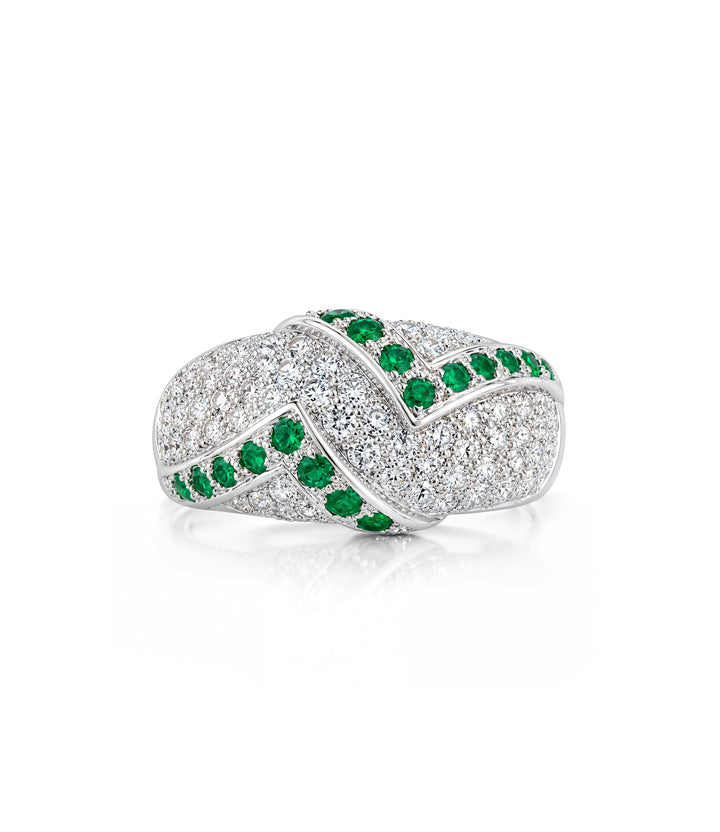 A. Platinum Emerald Diamond Ring
