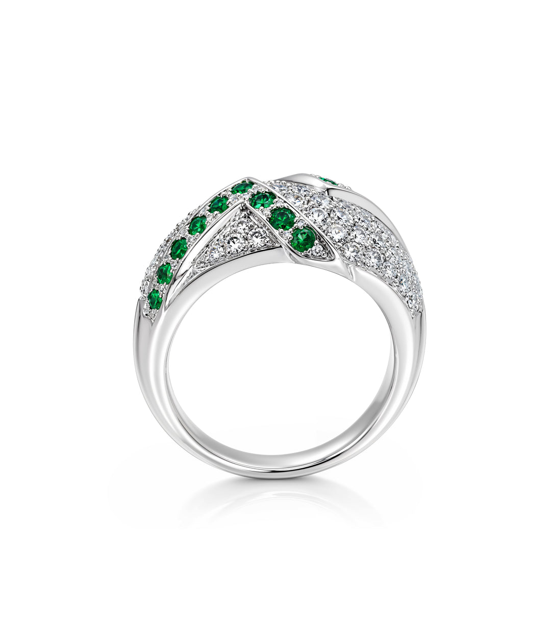 A. Platinum Emerald Diamond Ring