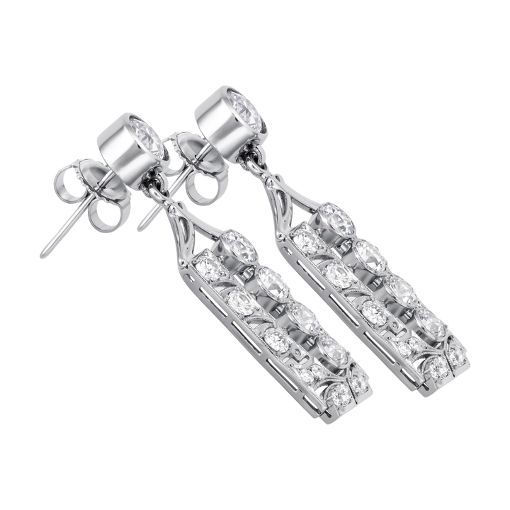 Platinum Estate Diamond Earrings