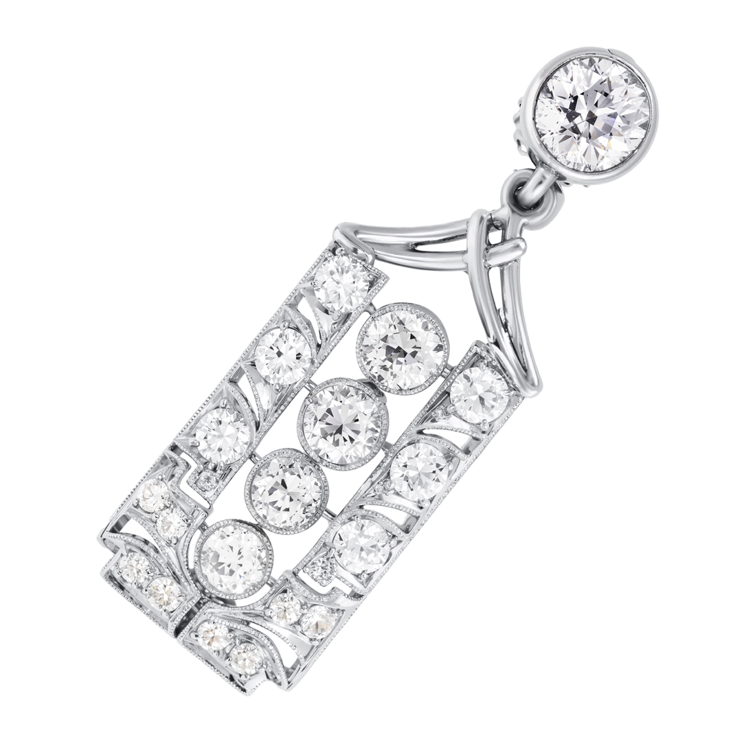 Platinum Estate Diamond Earrings