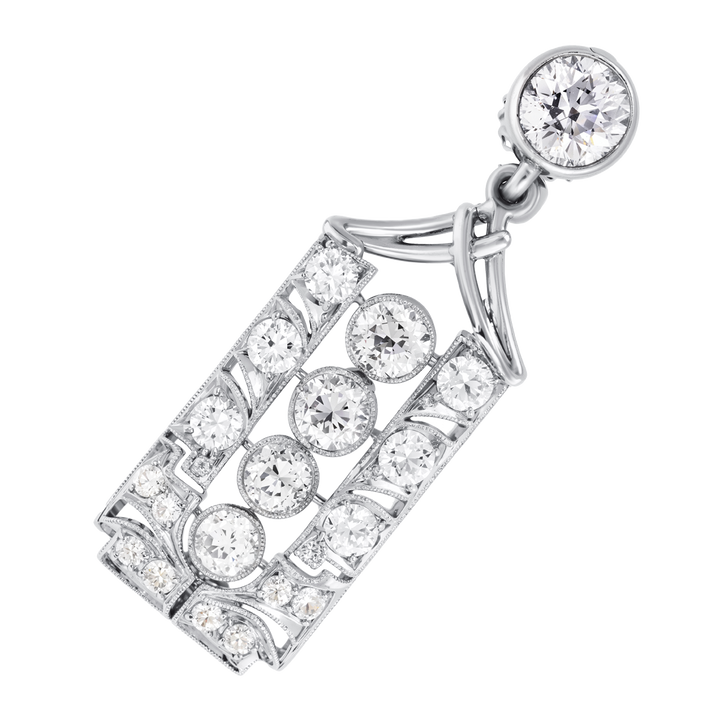 Platinum Estate Diamond Earrings