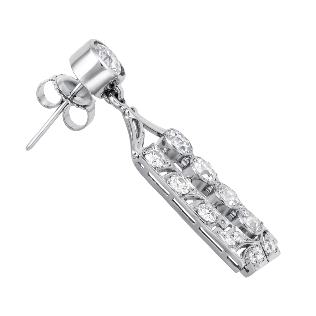 Platinum Estate Diamond Earrings