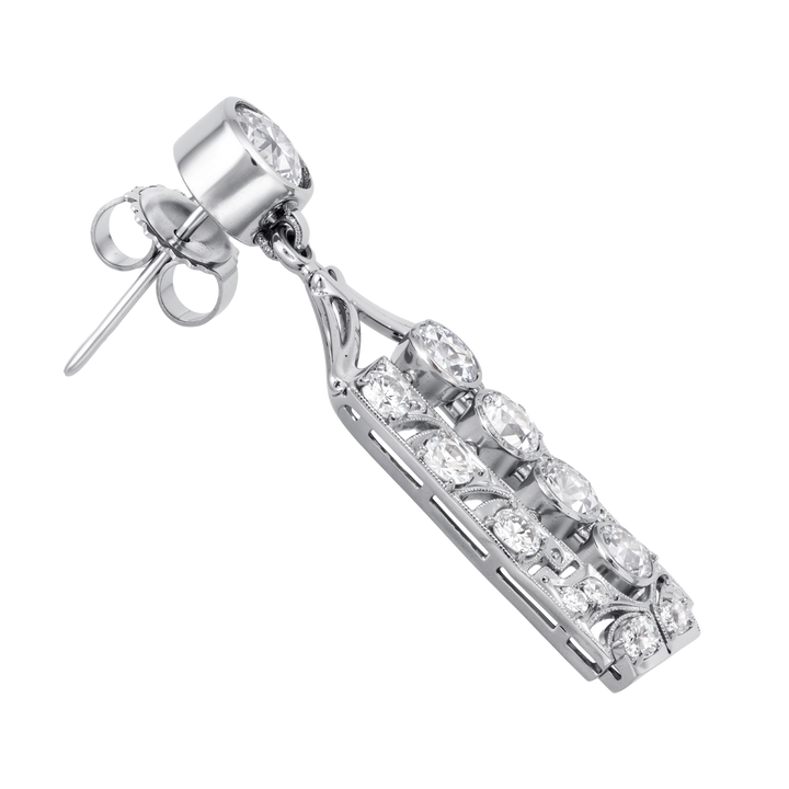 Platinum Estate Diamond Earrings