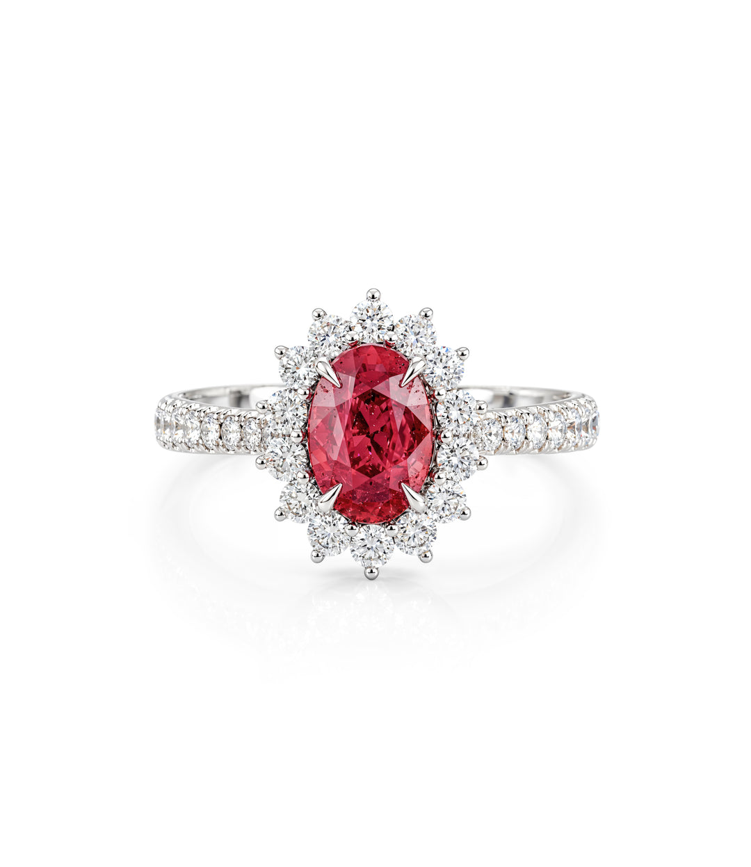 Platinum Ruby Diamond Ring