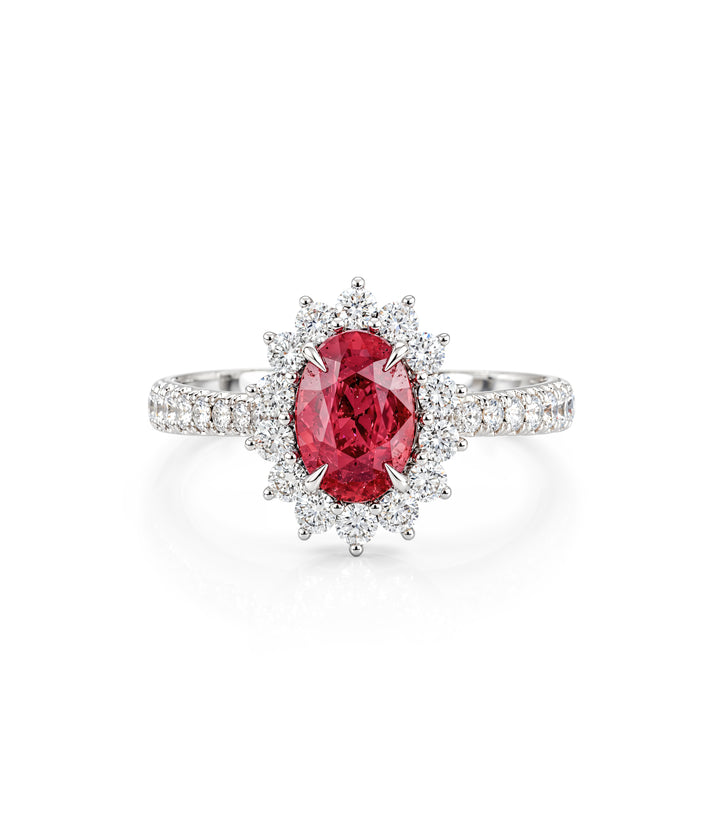 Platinum Ruby Diamond Ring
