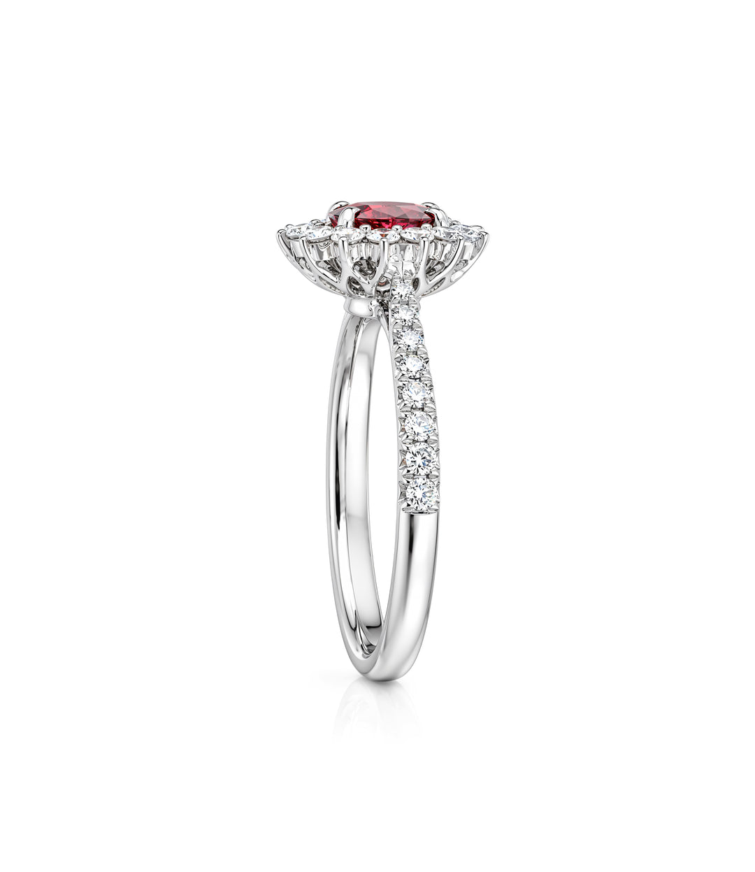 Platinum Ruby Diamond Ring