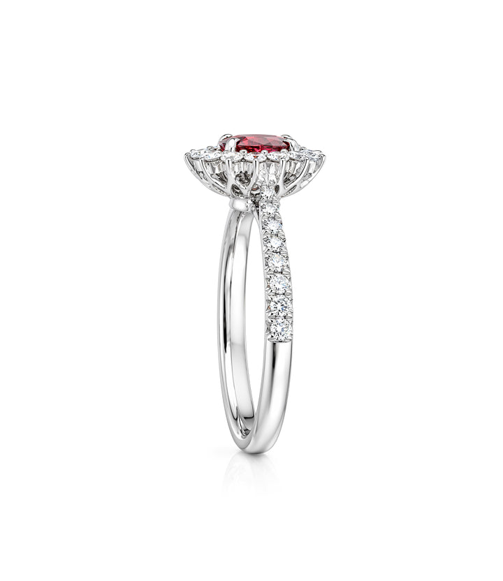 Platinum Ruby Diamond Ring