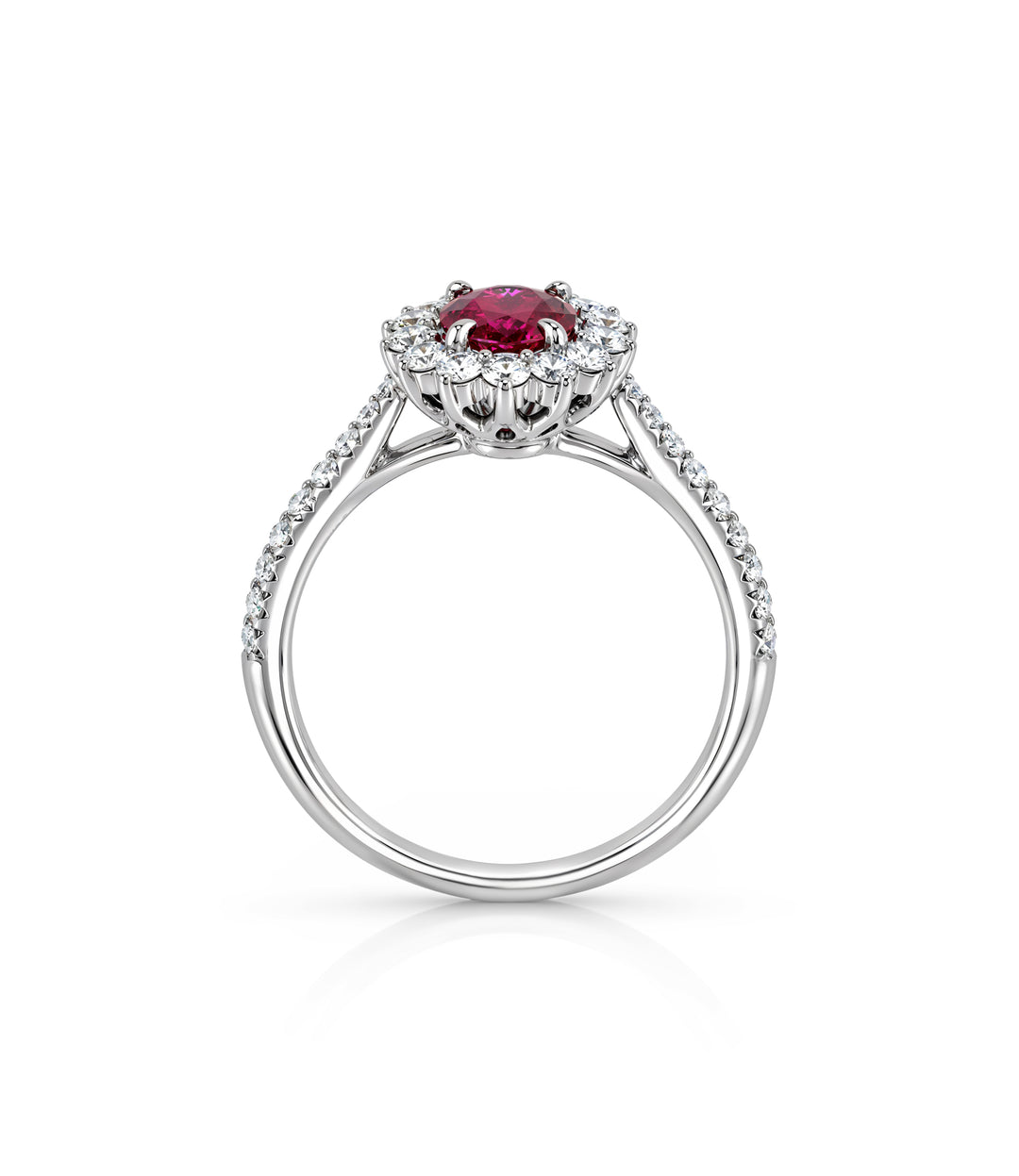 Platinum Ruby Diamond Ring