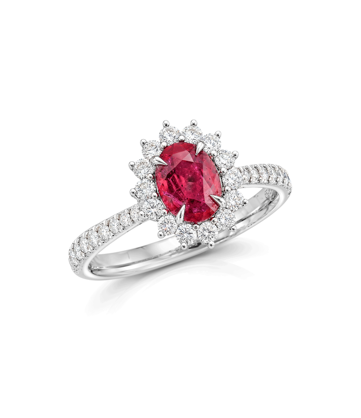 Platinum Ruby Diamond Ring