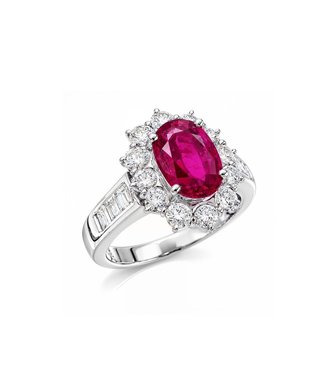 Platinum Ruby and Diamond Cocktail Ring