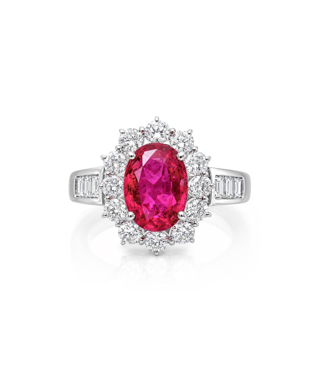 Platinum Ruby and Diamond Cocktail Ring