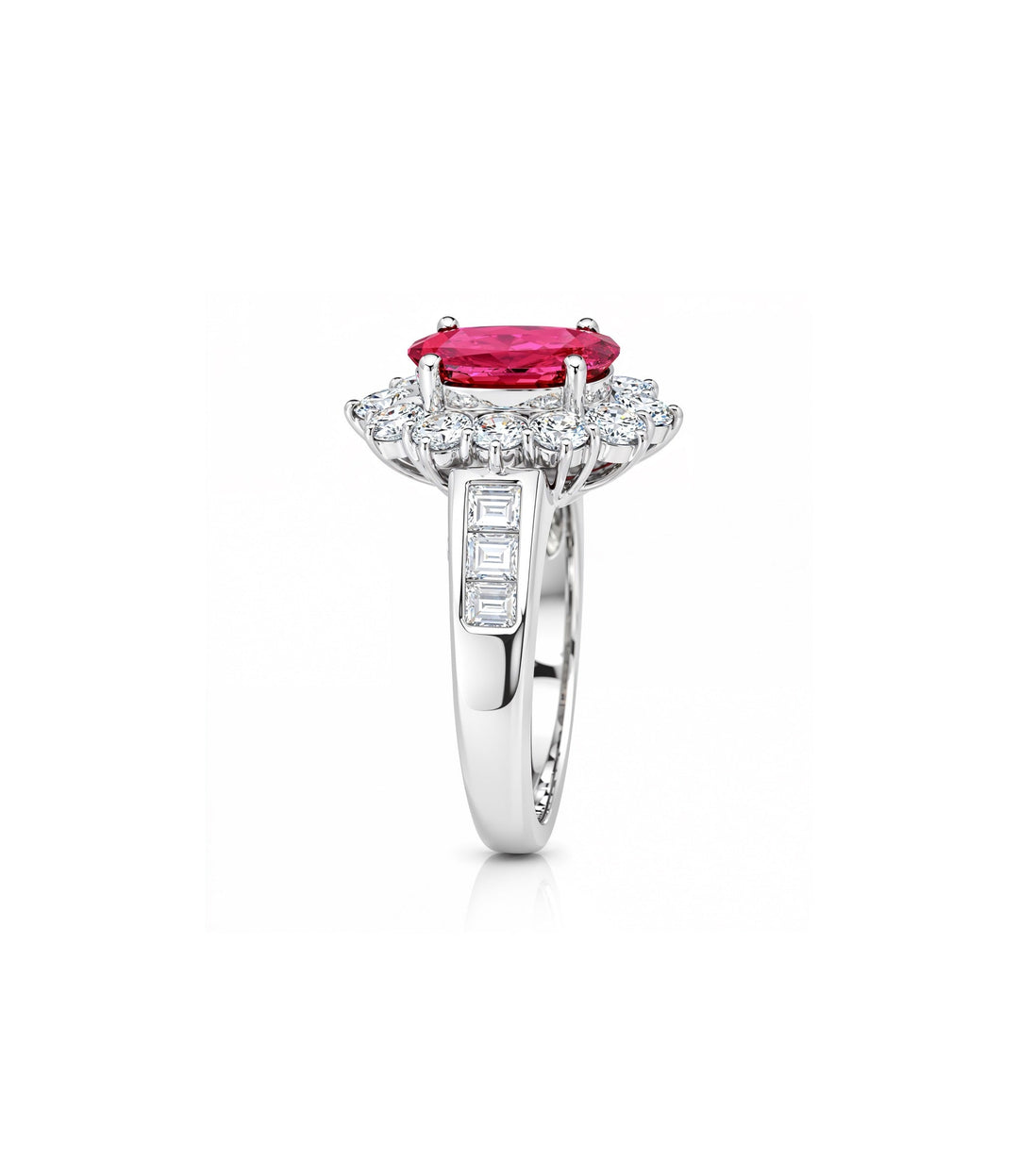Platinum Ruby and Diamond Cocktail Ring
