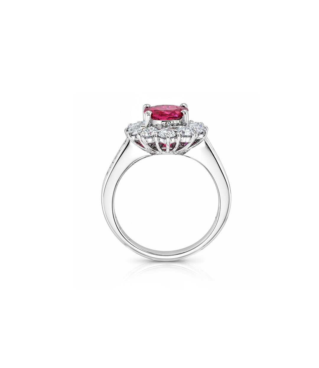 Platinum Ruby and Diamond Cocktail Ring