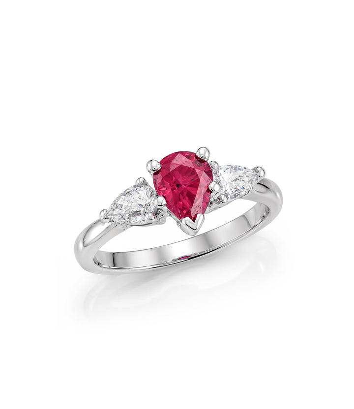 Platinum Ruby Diamond Ring