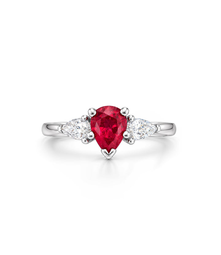 Platinum Ruby Diamond Ring