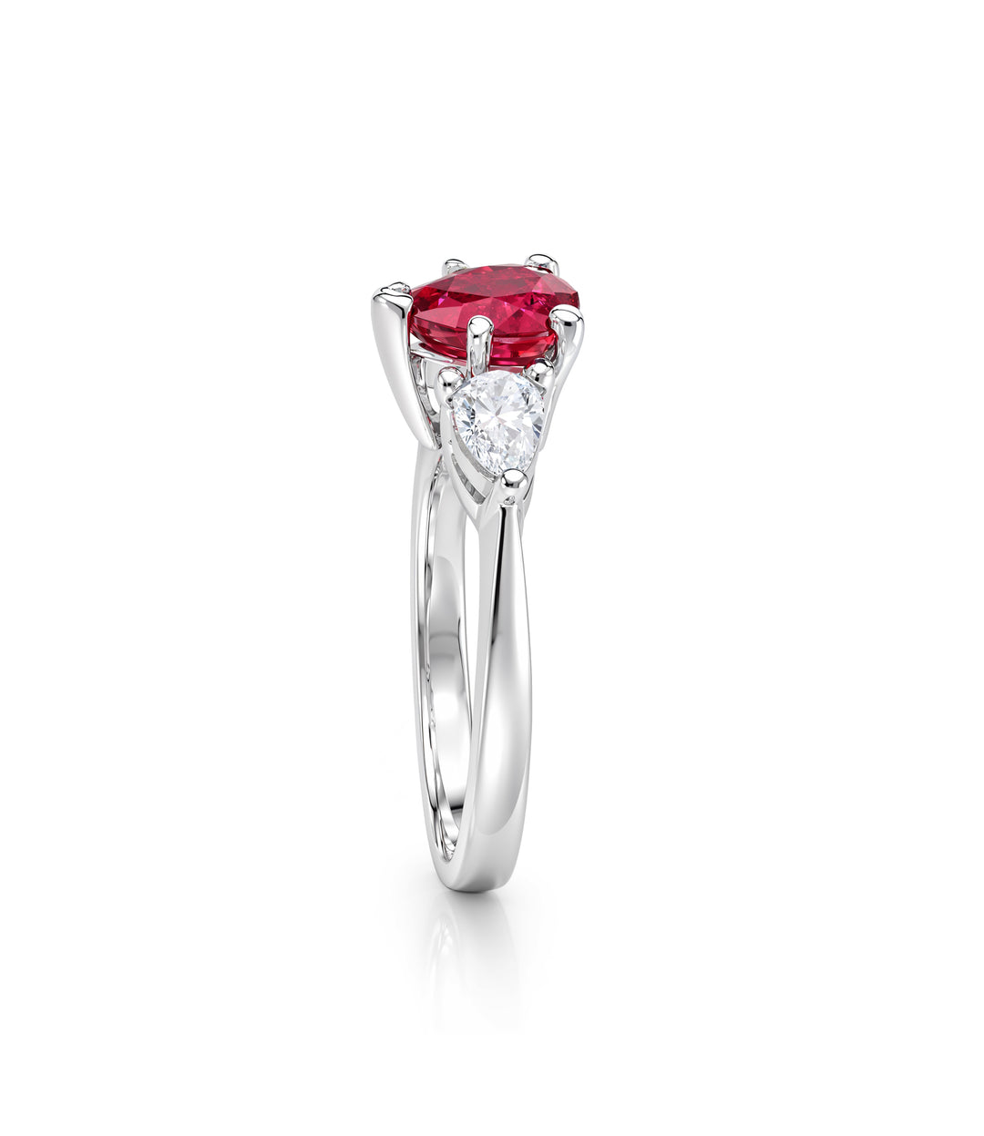 Platinum Ruby Diamond Ring