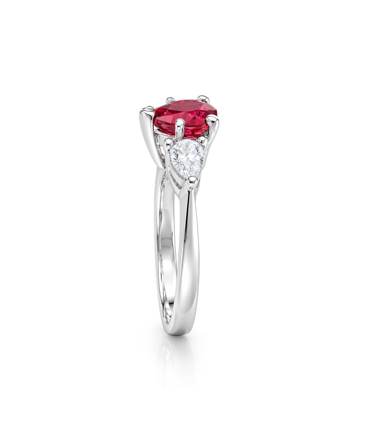 Platinum Ruby Diamond Ring