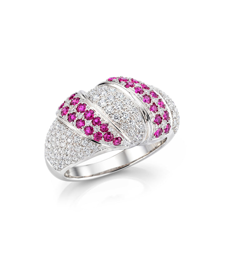 Platinum Ruby Diamond Ring