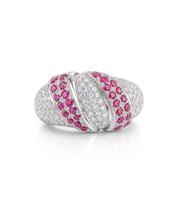 Platinum Ruby Diamond Ring