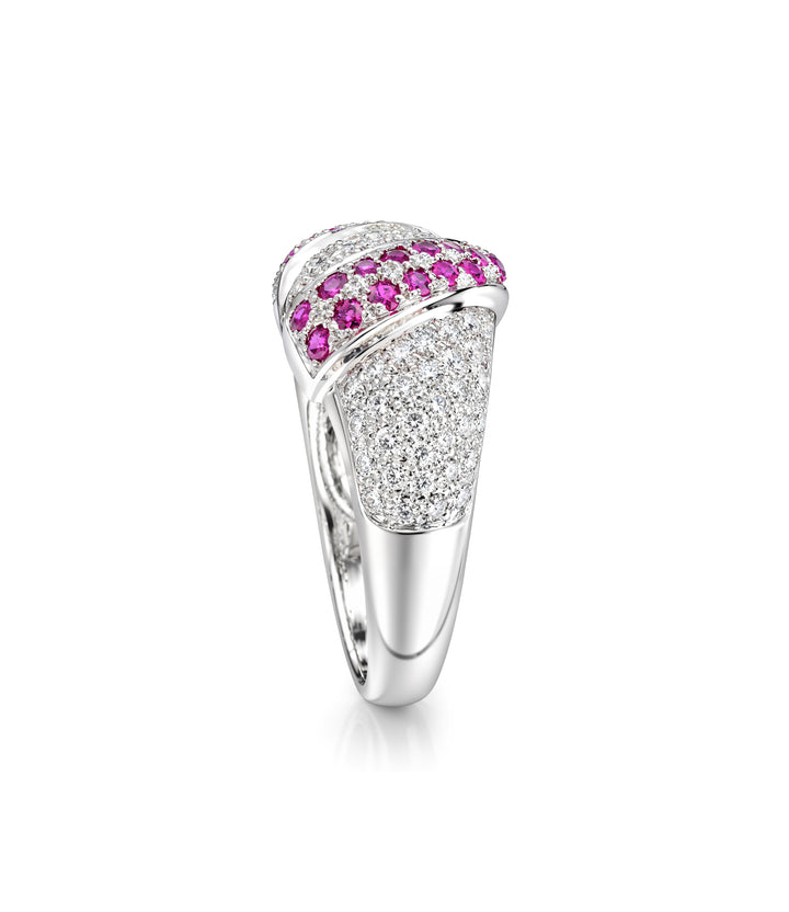 Platinum Ruby Diamond Ring