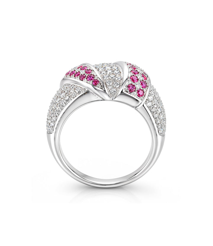 Platinum Ruby Diamond Ring