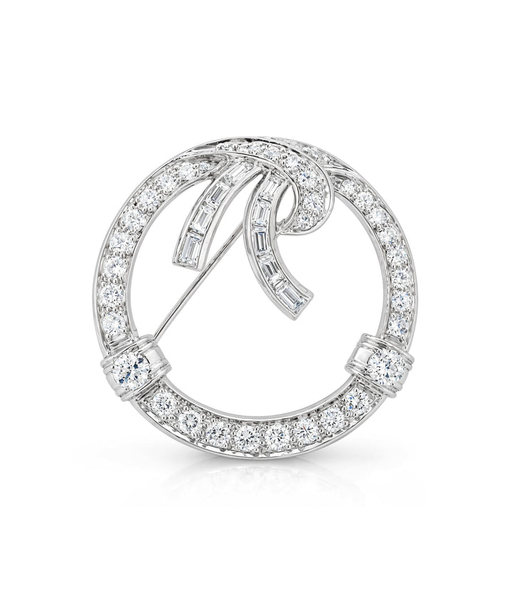 Platinum Estate Diamond Brooch