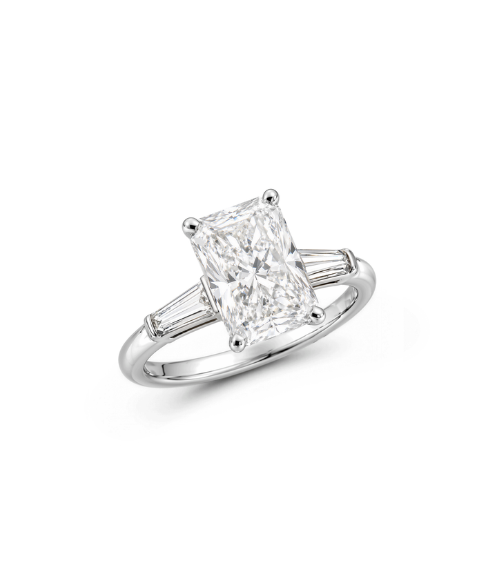 Platinum Radiant Lab Grown Diamond Ring