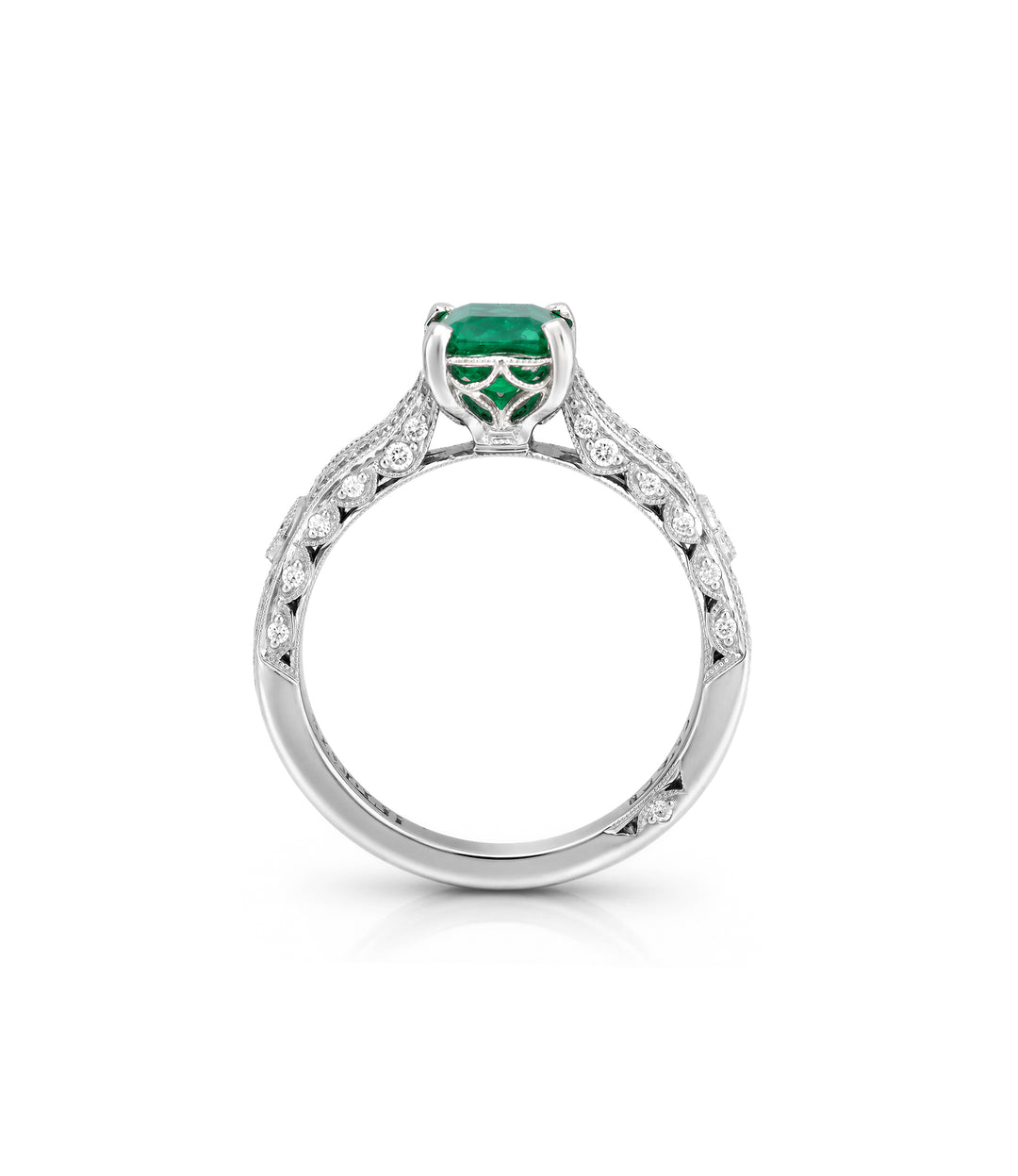 A. Tacori Platinum Emerald Engagement Ring