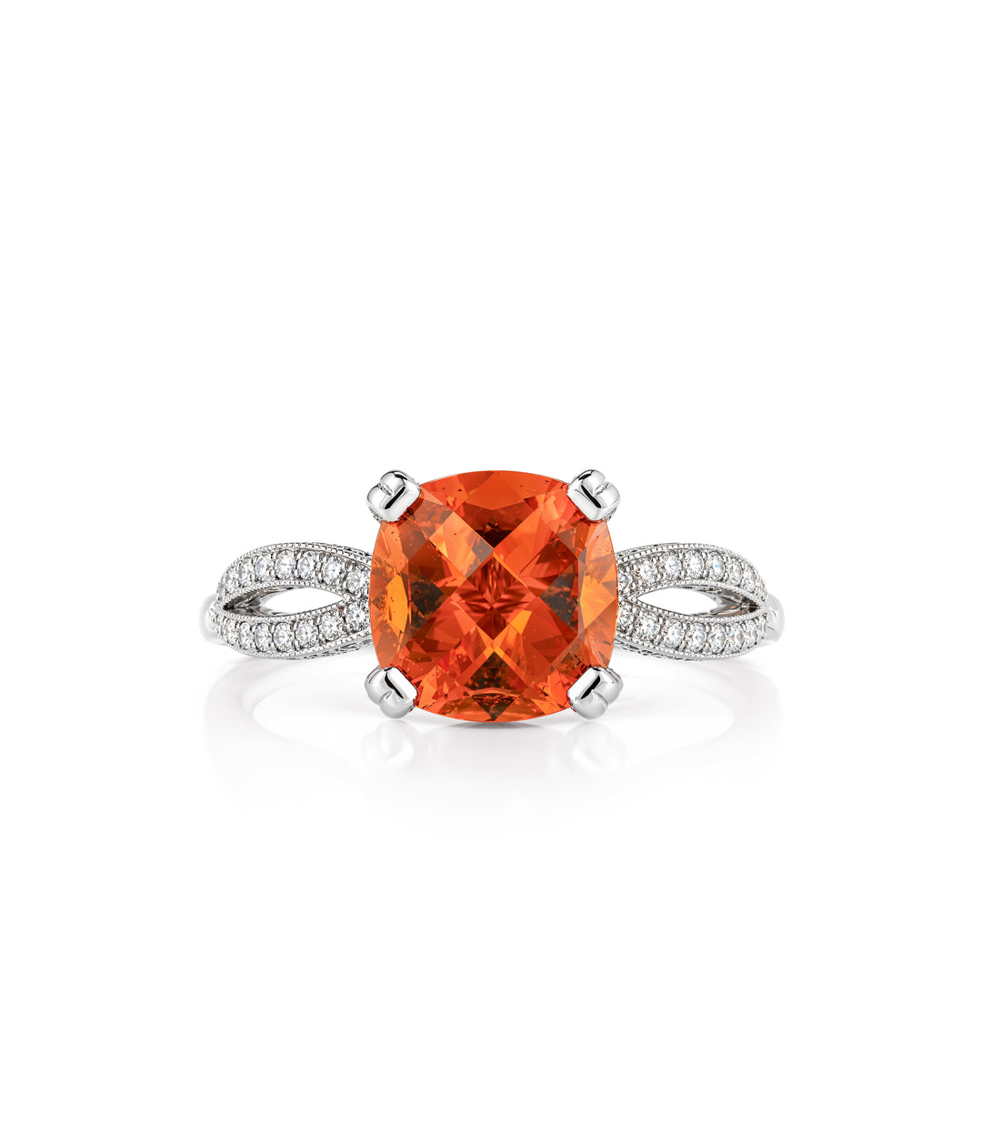 A. Tacori Platinum Quartz Diamond Ring