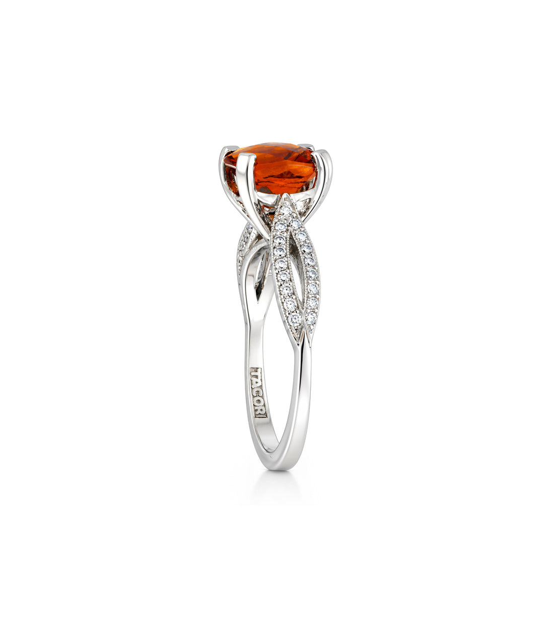 A. Tacori Platinum Quartz Diamond Ring