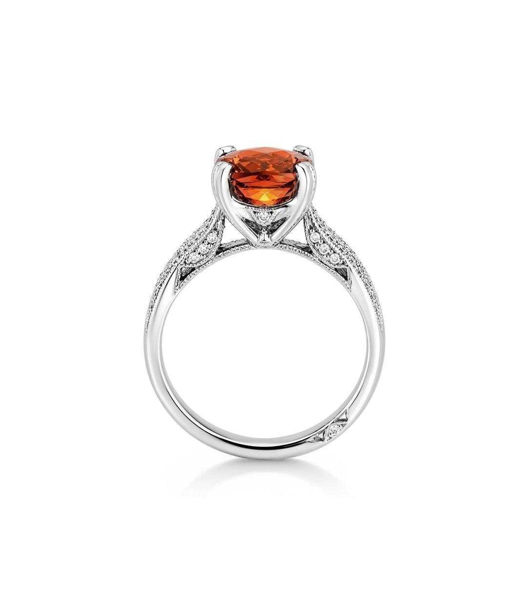 A. Tacori Platinum Quartz Diamond Ring