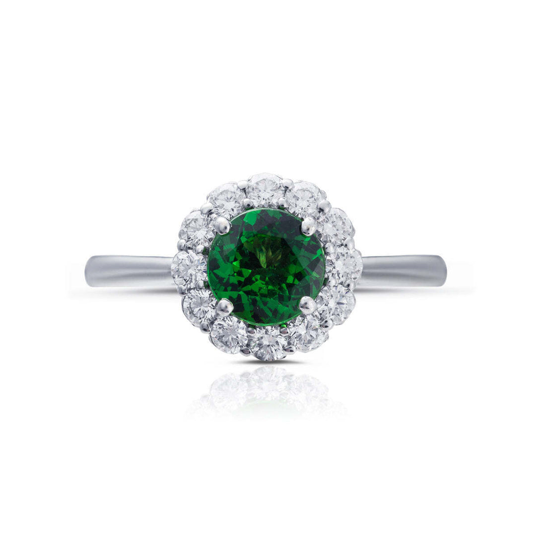 A. Tacori 18kt Tsavorite Diamond Ring