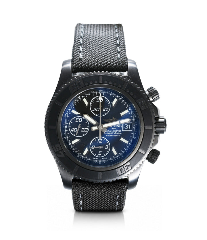 Estate Breitling Super Ocean Black Strap Limited Edition Wrist Watch
